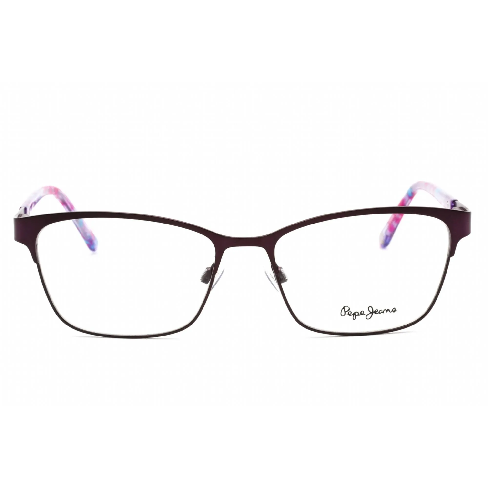 Pepe Jeans Women's Eyeglasses - Full Rim Purple Metal Rectangular Frame | PJ1275 C2