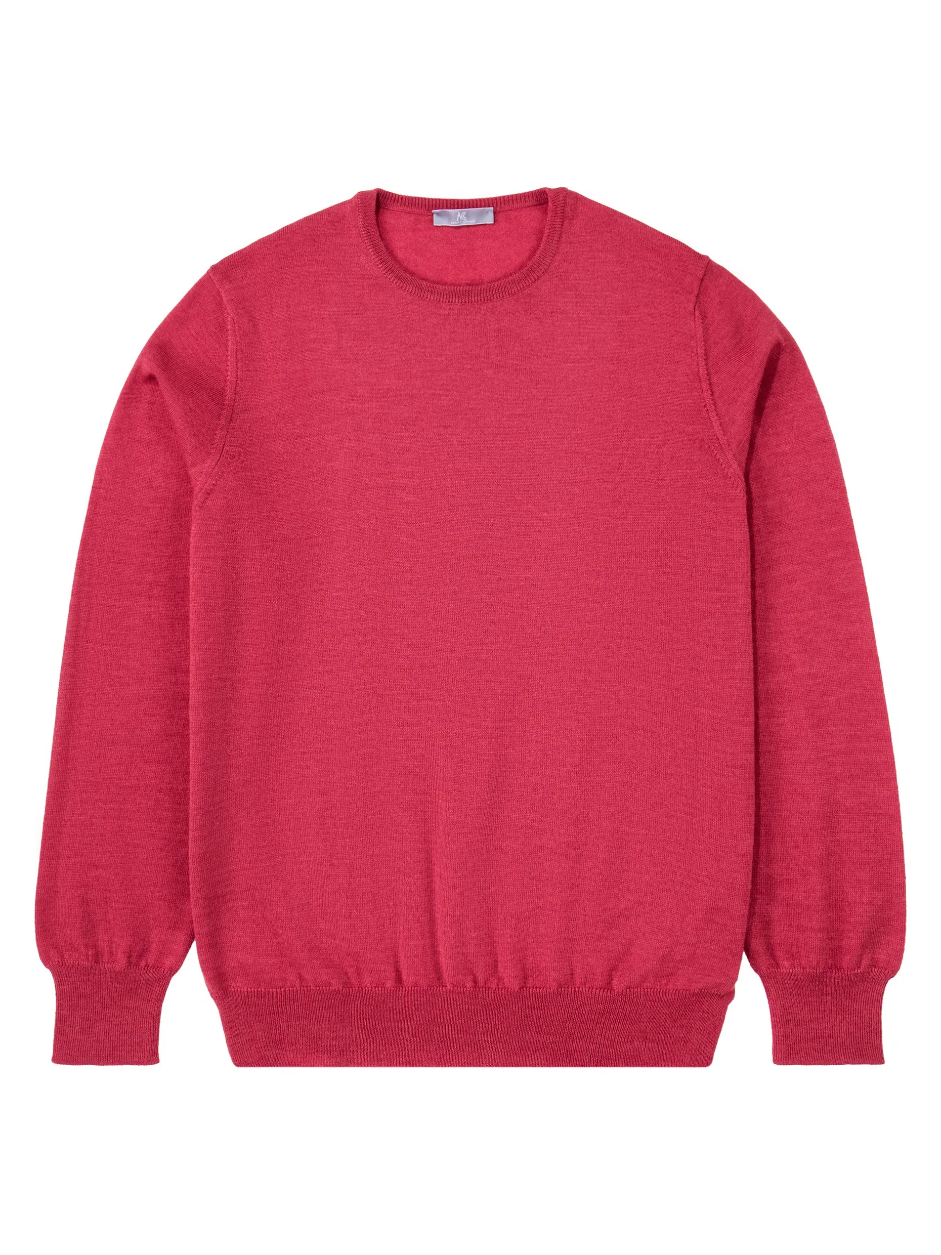 Pink Crew Neck Long-Sleeve Sweater