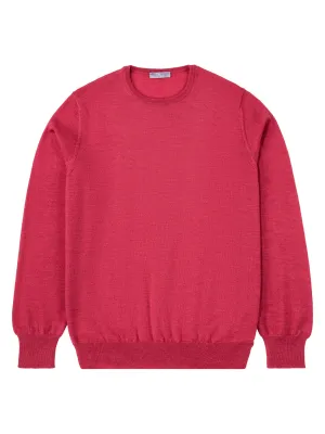 Pink Crew Neck Long-Sleeve Sweater