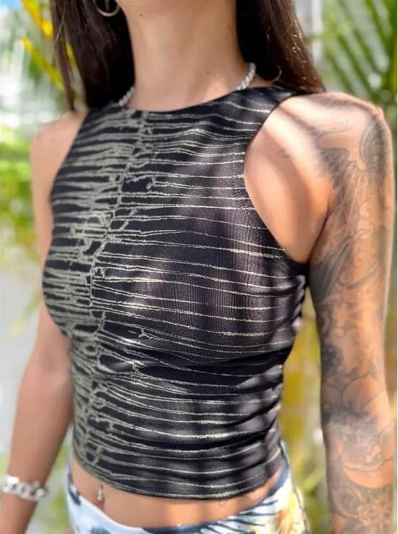 Plazmalab Sumi Ladies Crop Top-Black
