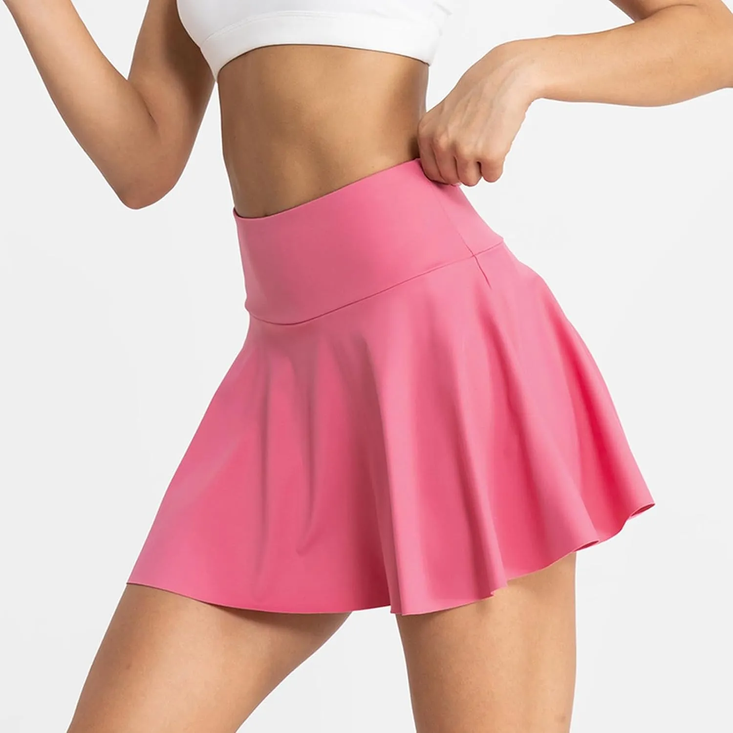 Pleated Skirts for Women High Waist Golf Skirt with Pockets Inner Shorts Tennis Skorts Workout Running Mini Skirt