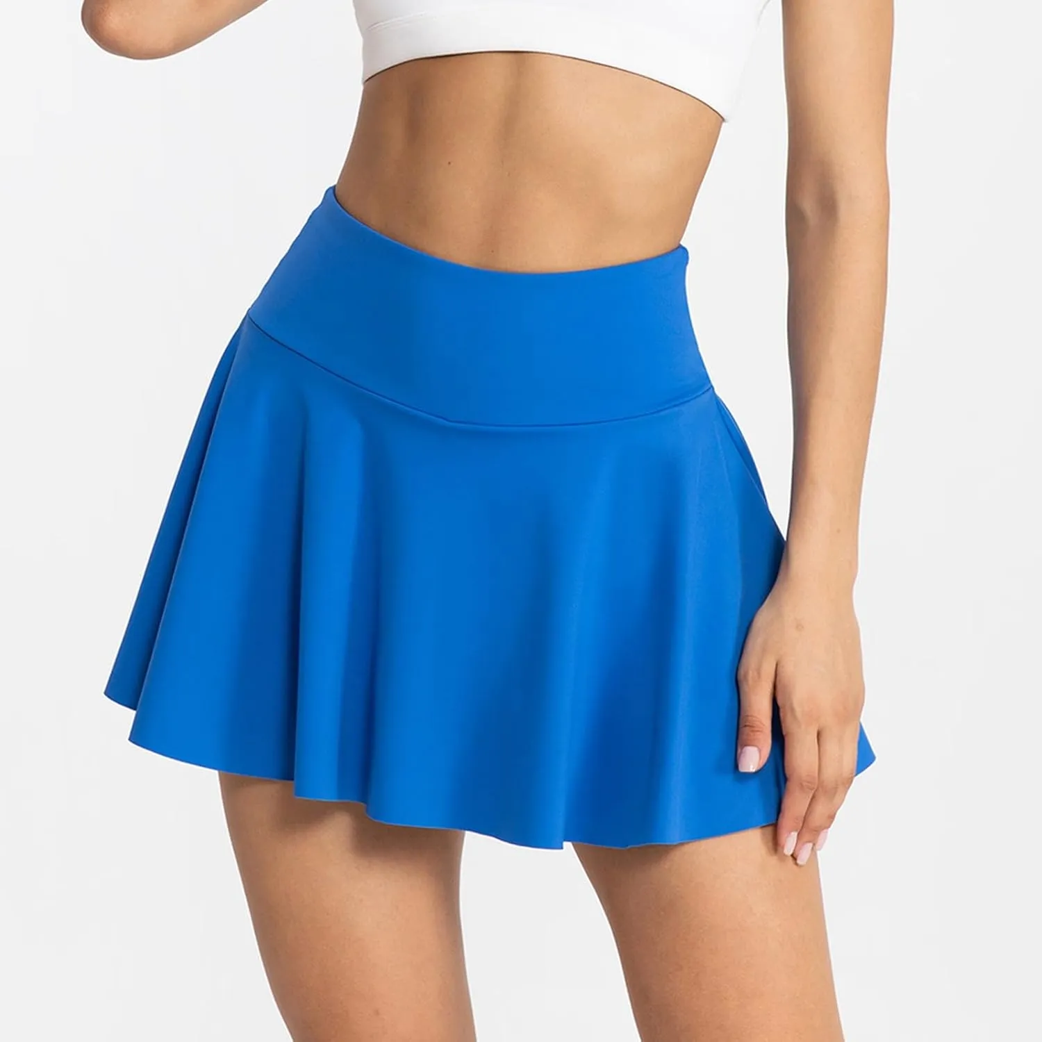 Pleated Skirts for Women High Waist Golf Skirt with Pockets Inner Shorts Tennis Skorts Workout Running Mini Skirt
