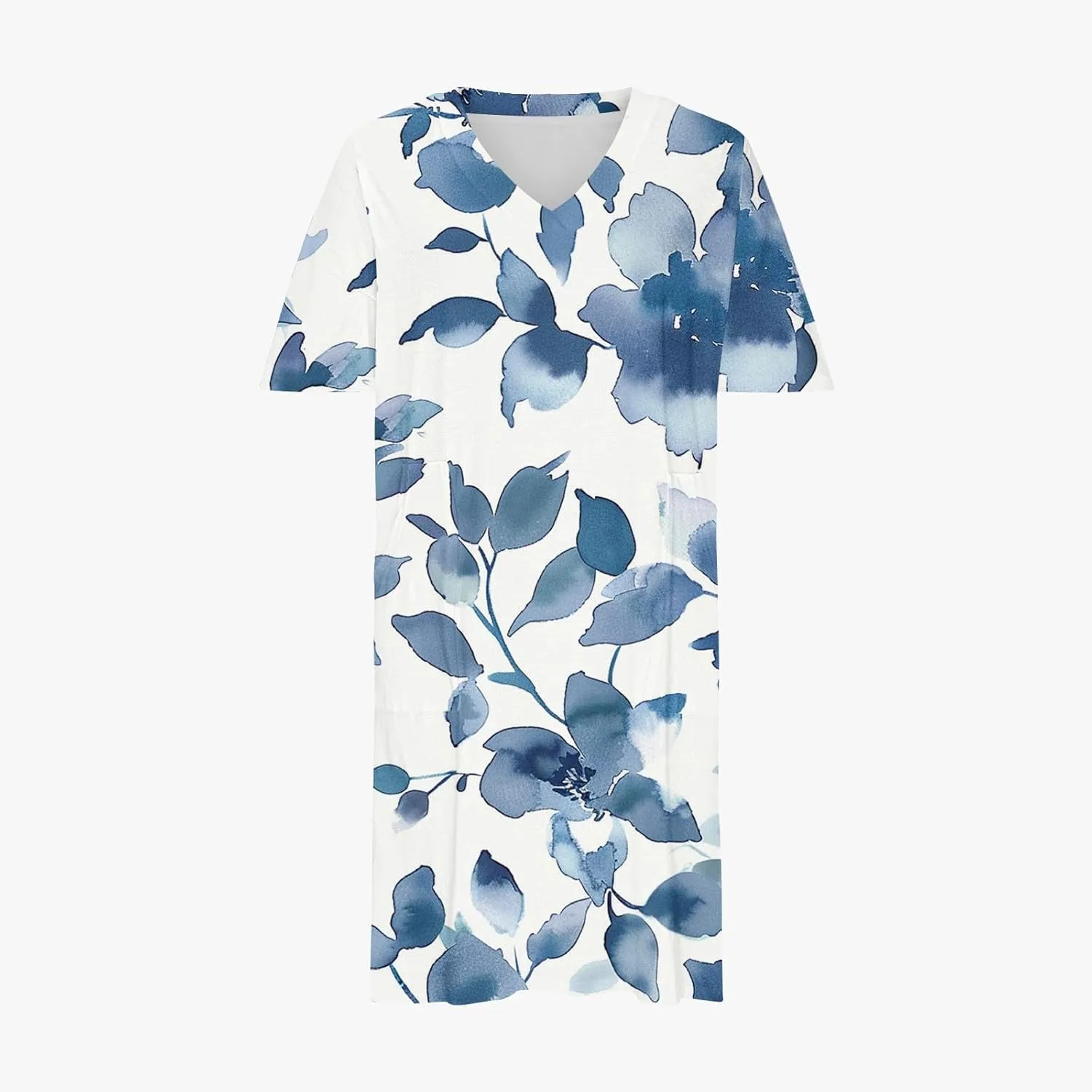 Plus Size Dress for Women Summer Casual Sundress Oversized Printed Loose Casual Dress Short Sleeved Knee Length Dress