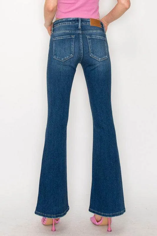 Plus Size - Low Rise Stretch Vintage Flare Jeans