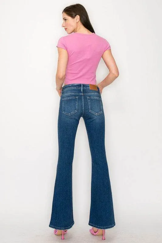Plus Size - Low Rise Stretch Vintage Flare Jeans