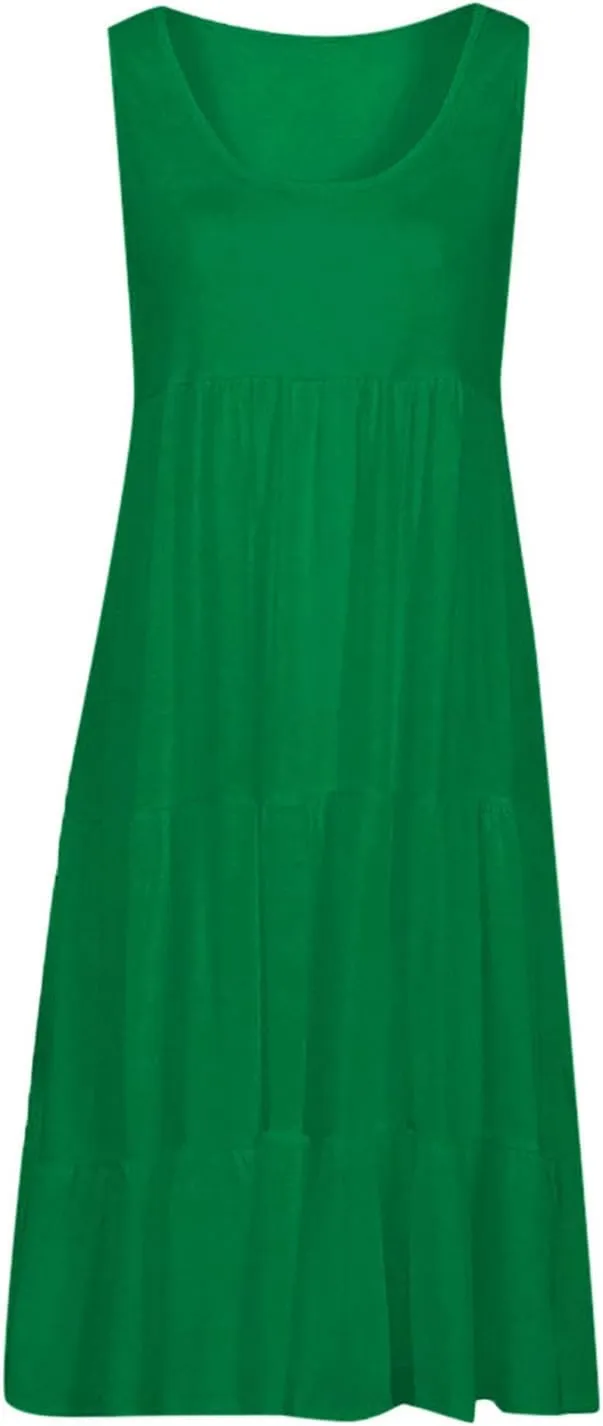 Plus Size Sundresses for Women Casual Swing Dresses Flowy Ruffle Mini Dress Boho Dresses Summer Beach Vacation Dress