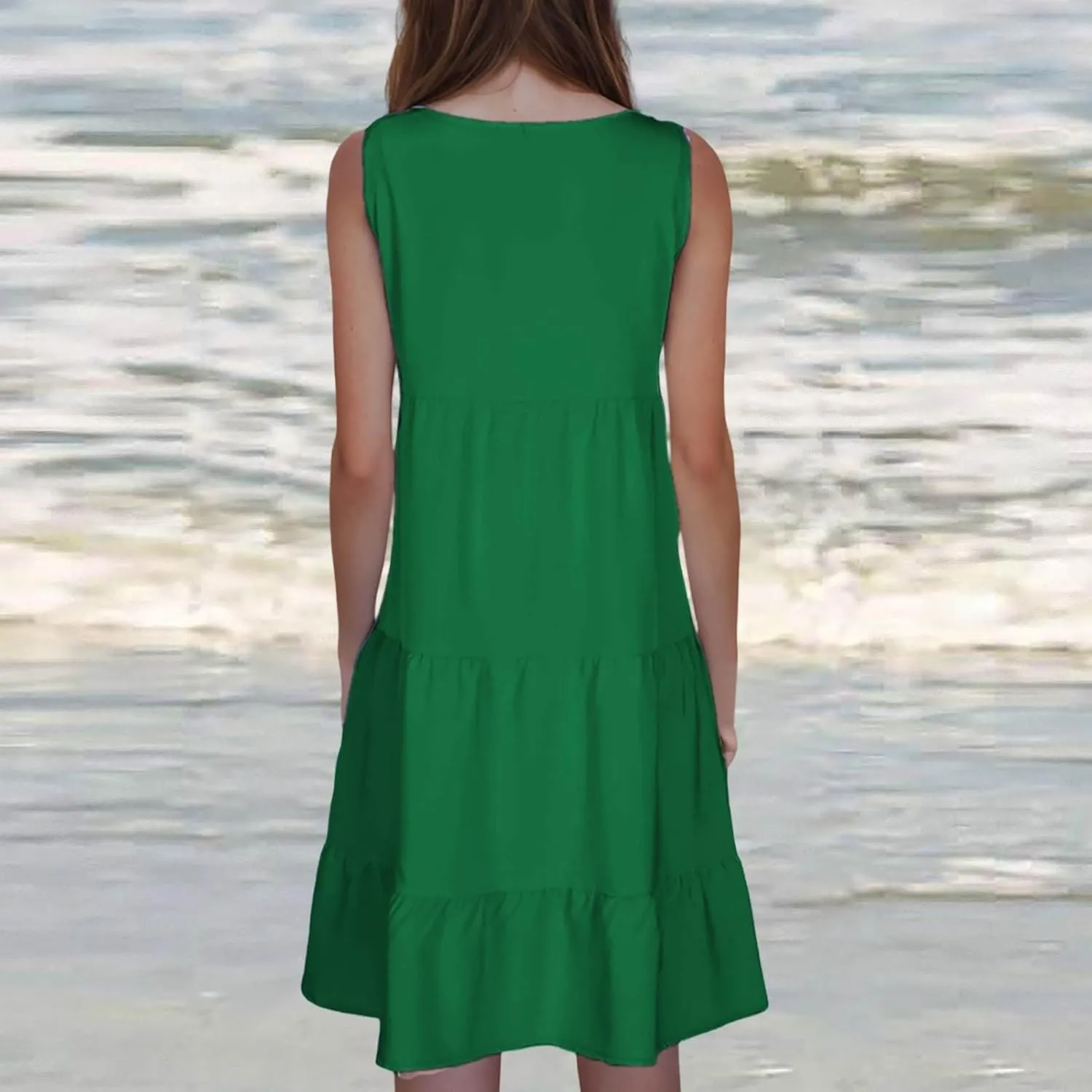 Plus Size Sundresses for Women Casual Swing Dresses Flowy Ruffle Mini Dress Boho Dresses Summer Beach Vacation Dress