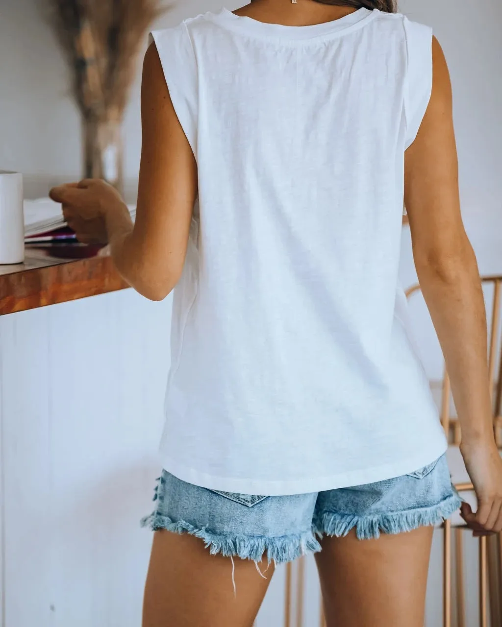 Popular Women Europe Round-Neck Dye Solid Colored Tank Top T-Shirt Tops T-Shirt