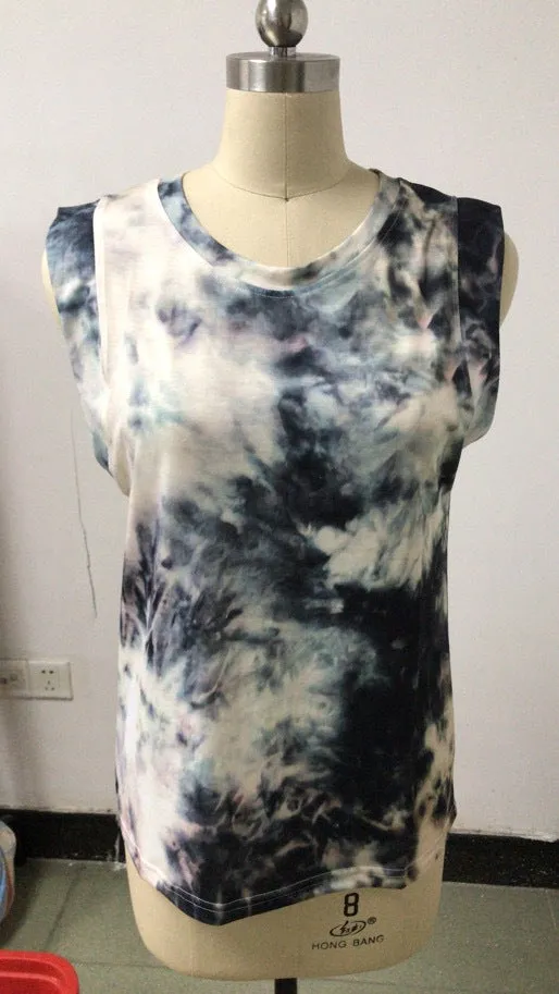 Popular Women Europe Round-Neck Dye Solid Colored Tank Top T-Shirt Tops T-Shirt