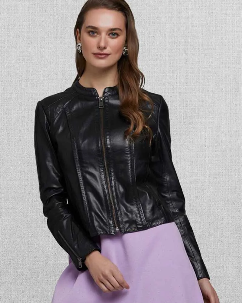 Premium Black Leather Jacket Worn By Karlie's Rebel | Karlie's Rebel Premium Black Leather Jacket