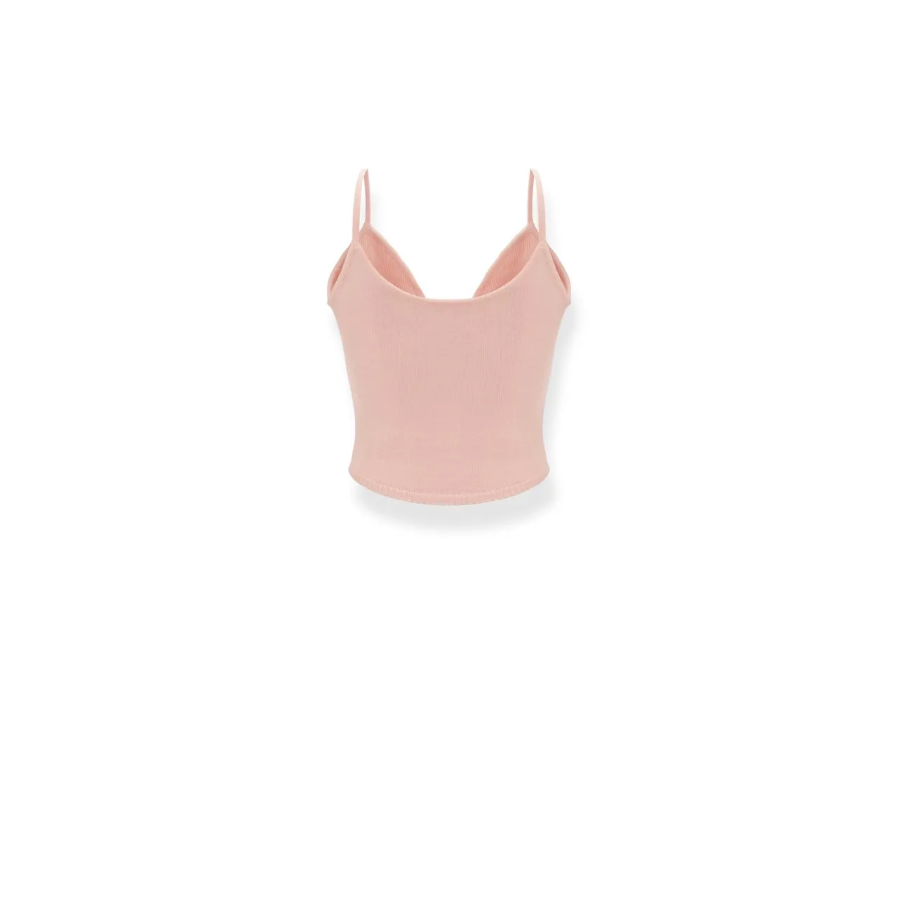 Printed Cutout Short Knit Suspenders Pink