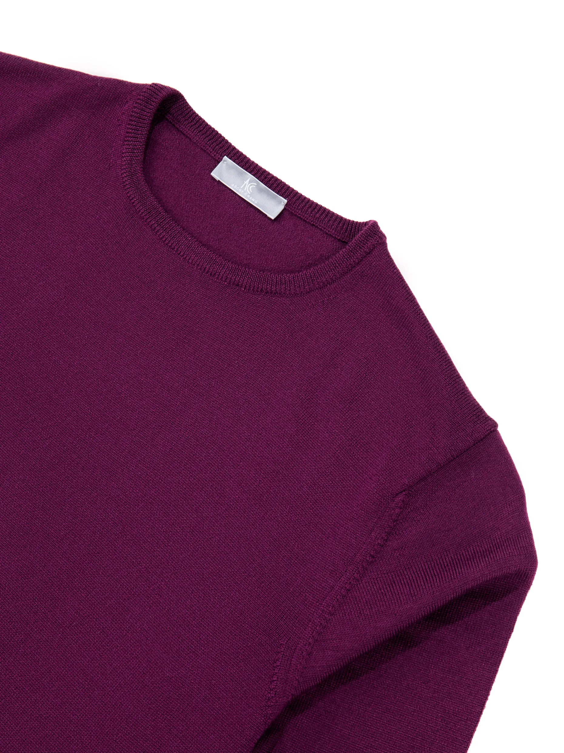 Purple Crew Neck Long-Sleeve Sweater