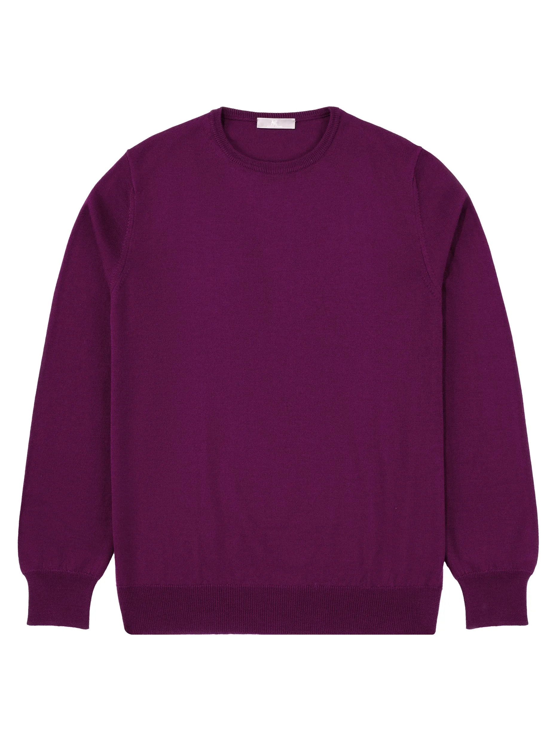 Purple Crew Neck Long-Sleeve Sweater