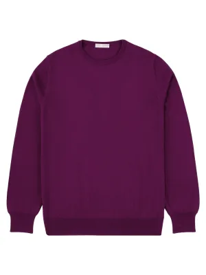 Purple Crew Neck Long-Sleeve Sweater