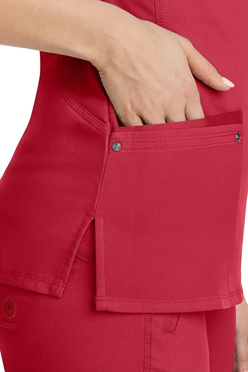 Purple Label Women's Yoga Scrub Set | Red