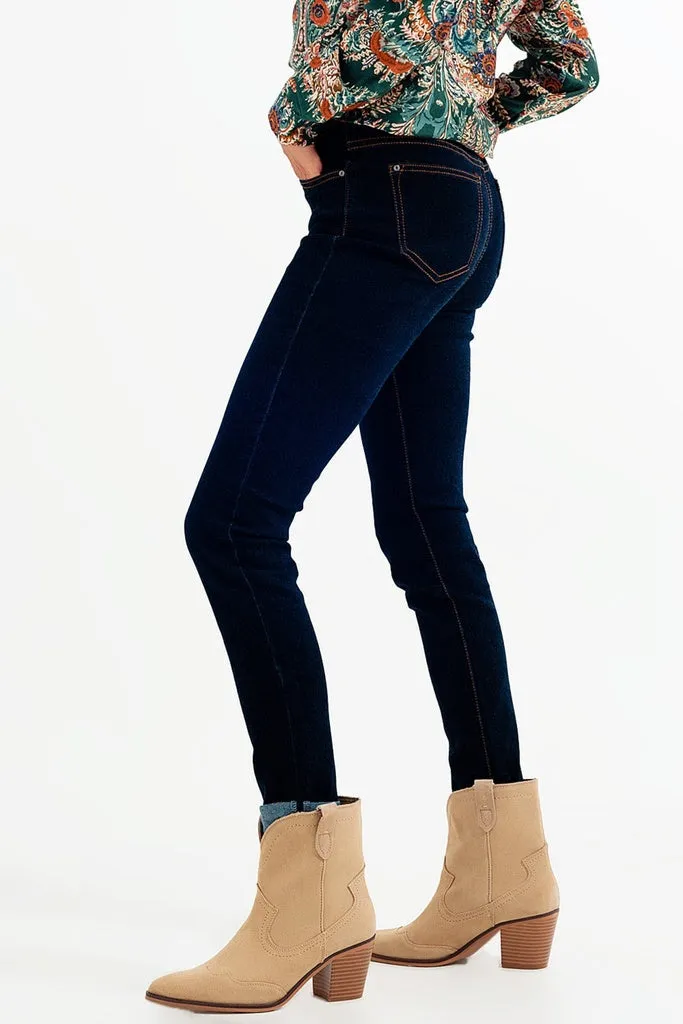 Q2 - Original Super Skinny Fit Jeans in Dark Blue Wash