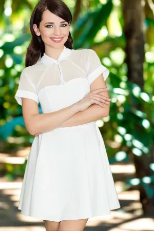 "Lenitif" Sheer Mesh Top Short Dress - Elegant Charm for Every Occasion