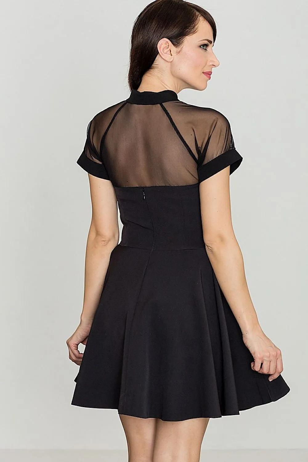 "Lenitif" Sheer Mesh Top Short Dress - Elegant Charm for Every Occasion