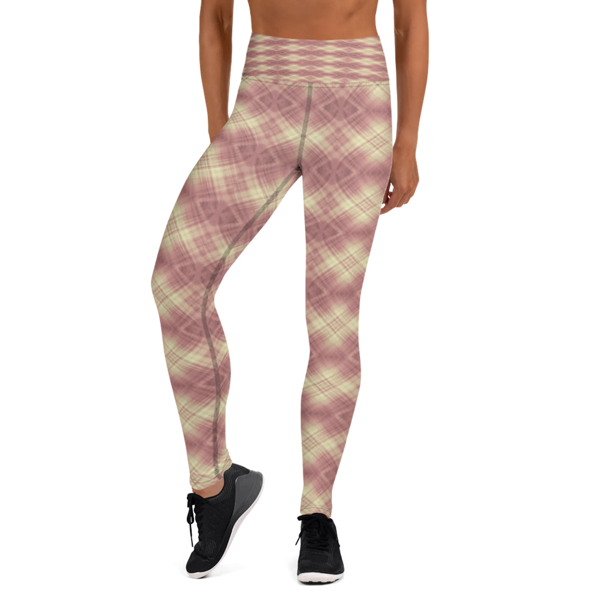 Recursia Argyle Rewired I Yoga Leggings In Pink