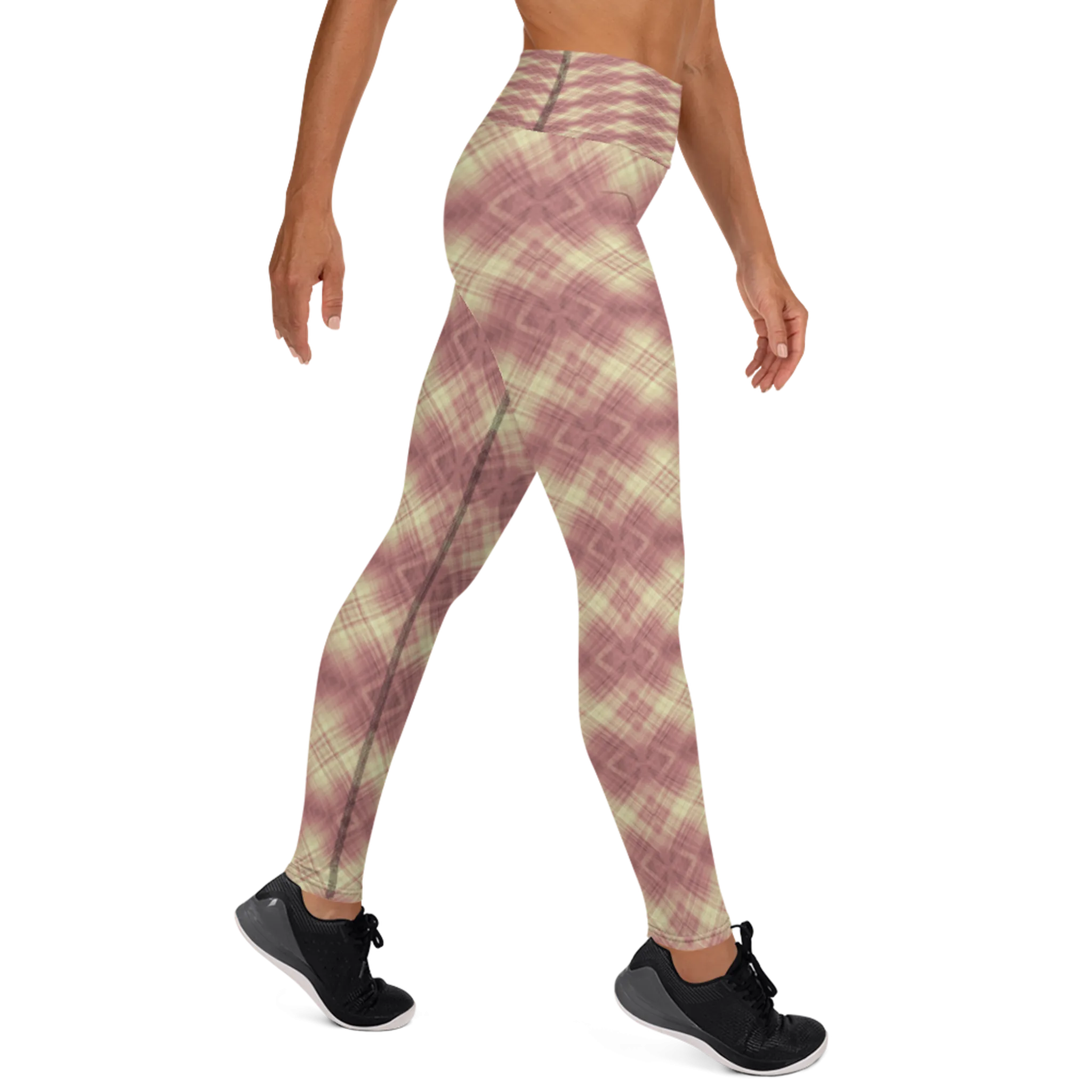 Recursia Argyle Rewired I Yoga Leggings In Pink