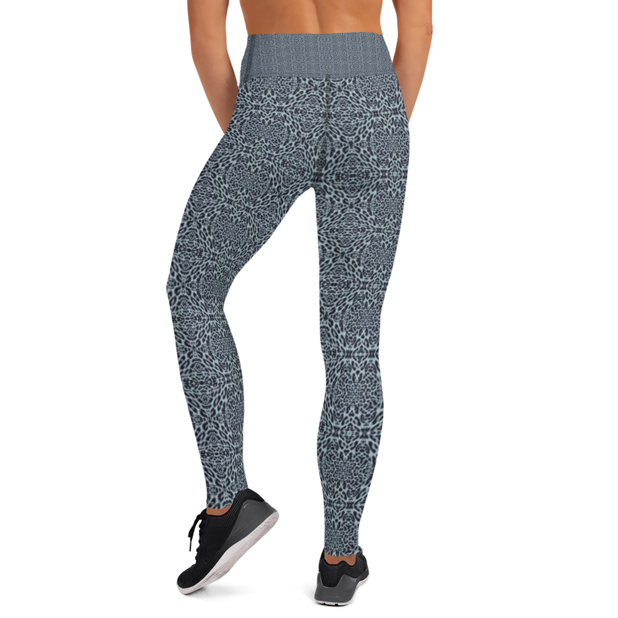 Recursia Contemplative Jaguar I Yoga Leggings In Blue