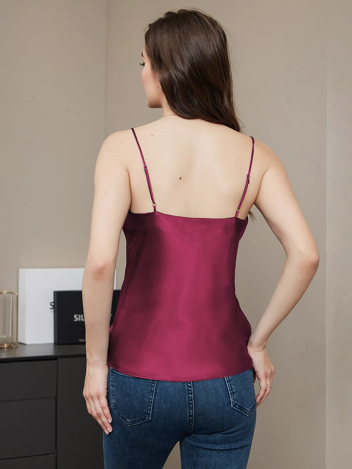 Ren Silke Enfärgad Camisoles
