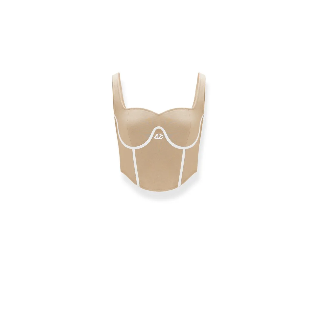 Restrain Square Neck Wide Shoulder Camisole Beige