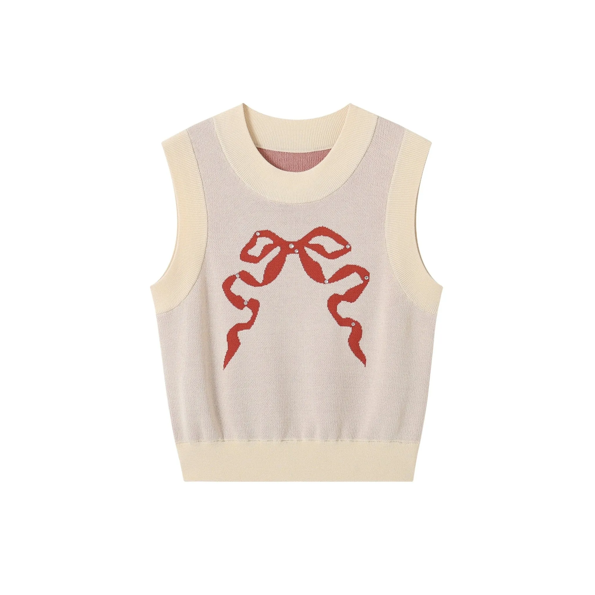 Retro Contrast Bow Vest
