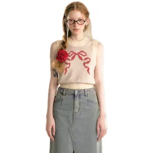 Retro Contrast Bow Vest