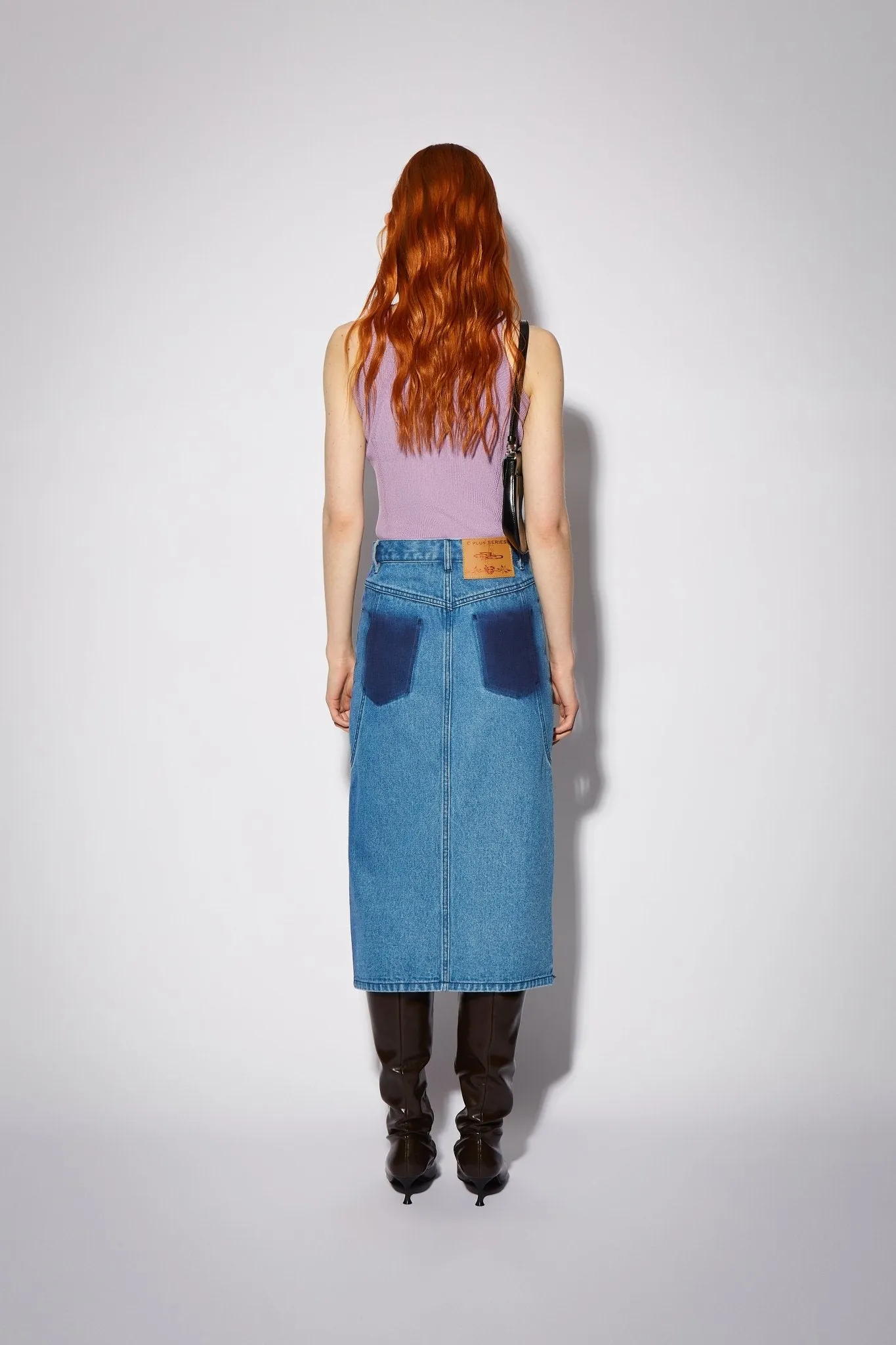 Rib Knit Vest with Square Neck in Light Purple