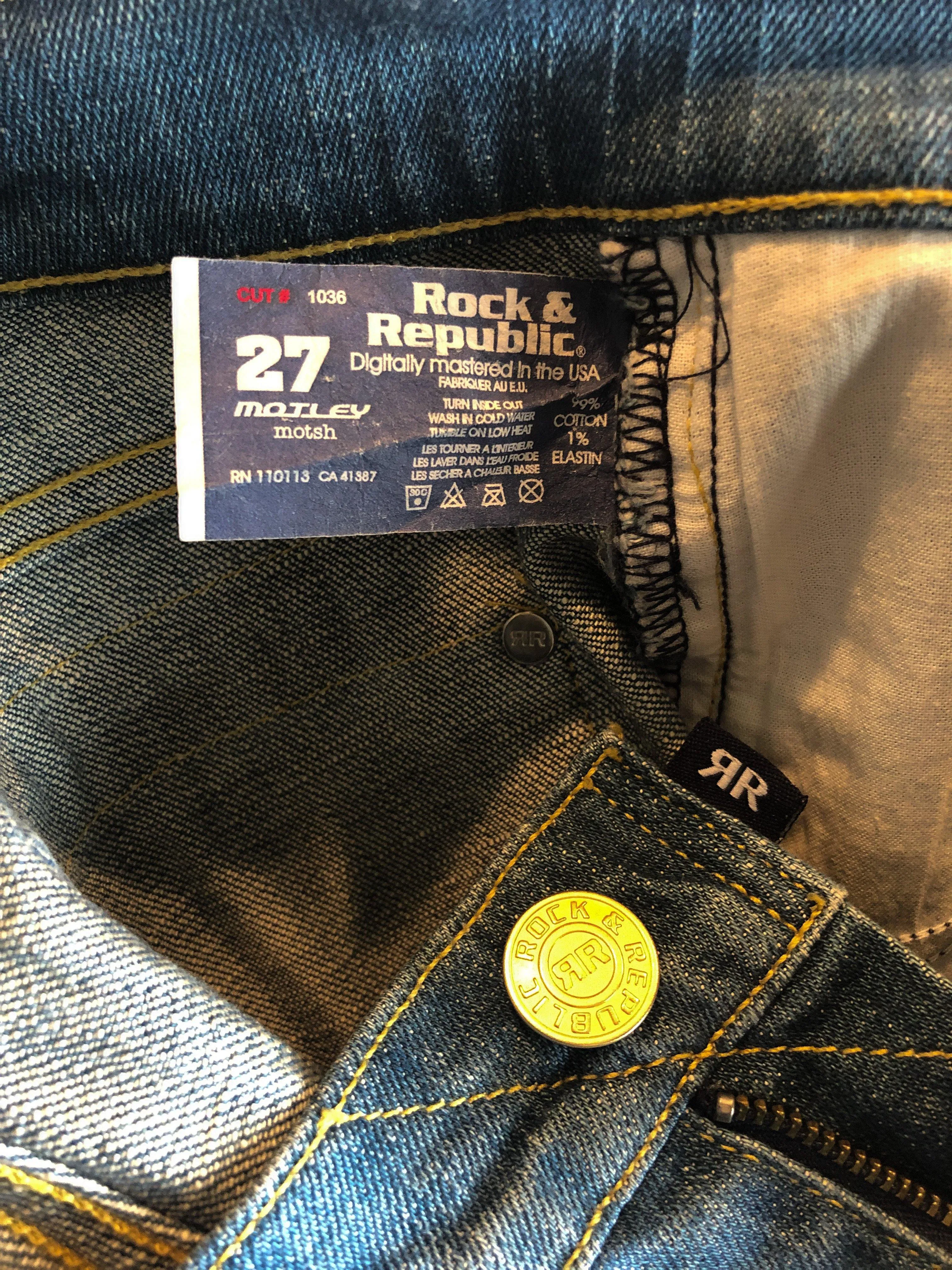 Rock & Republic, Motley Flare Jean with Split 'R' Pocket, Size 27 (4)