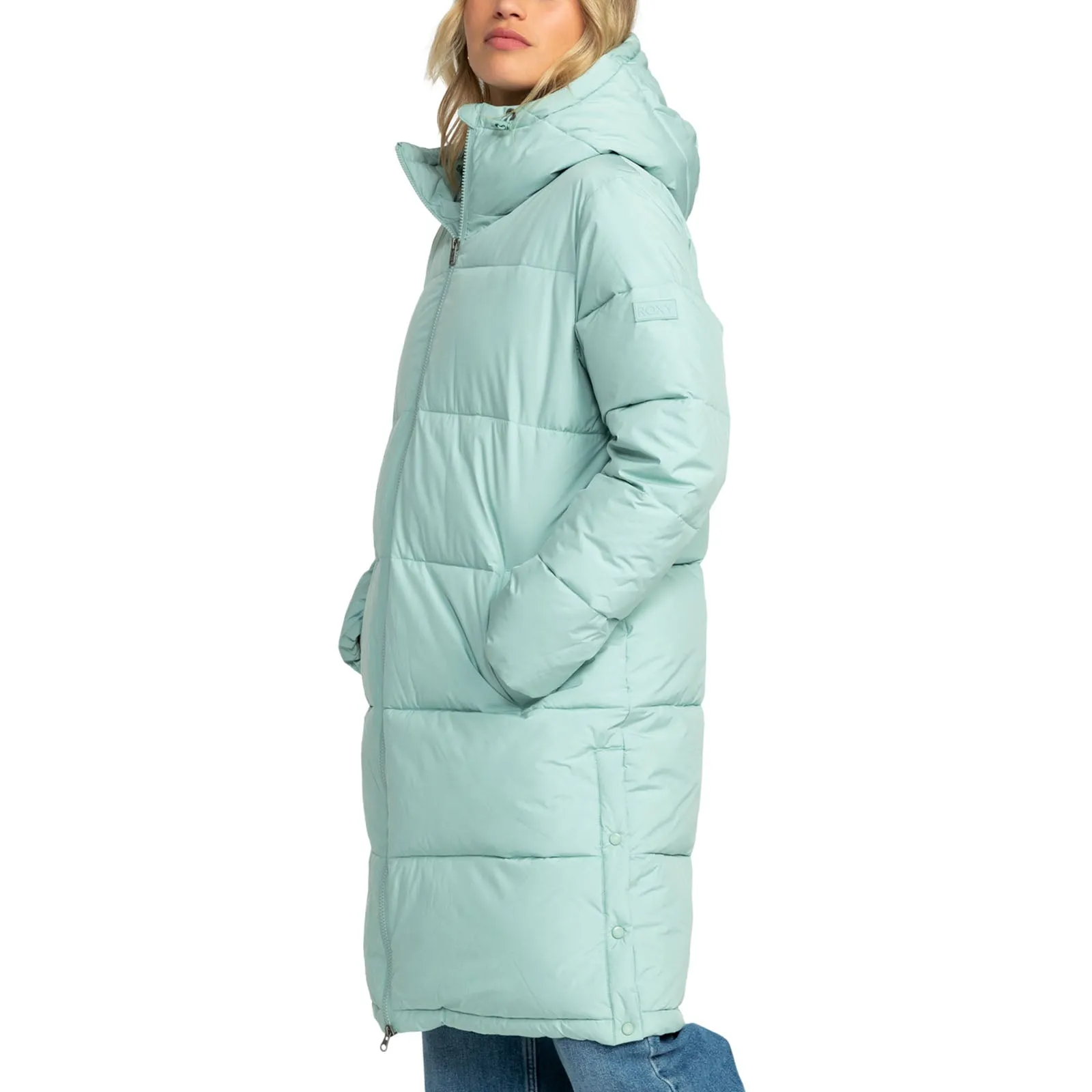Roxy Womens Test of Time Hooded Long Line Padded Jacket