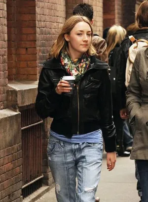 SAOIRSE RONAN LEATHER JACKET | WOMEN CELEBRITY LEATHER JACKET BY THE JACKET SELLER