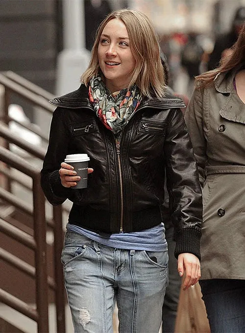 SAOIRSE RONAN LEATHER JACKET | WOMEN CELEBRITY LEATHER JACKET BY THE JACKET SELLER