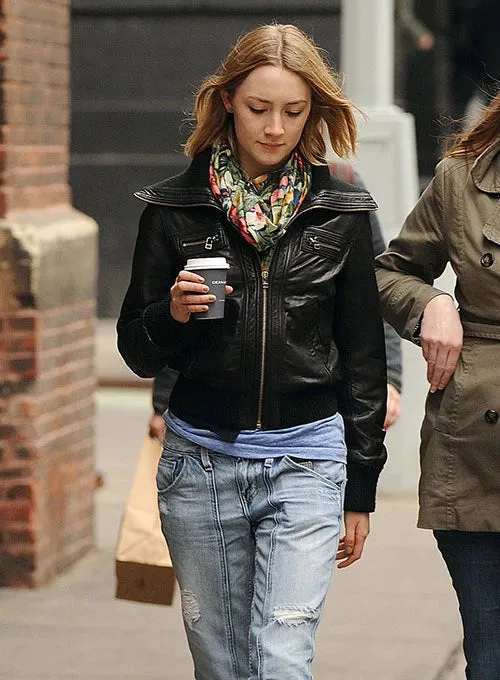 SAOIRSE RONAN LEATHER JACKET | WOMEN CELEBRITY LEATHER JACKET BY THE JACKET SELLER