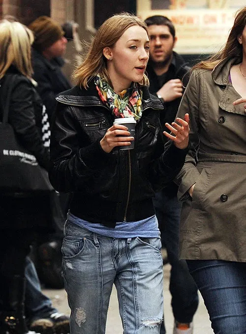 SAOIRSE RONAN LEATHER JACKET | WOMEN CELEBRITY LEATHER JACKET BY THE JACKET SELLER