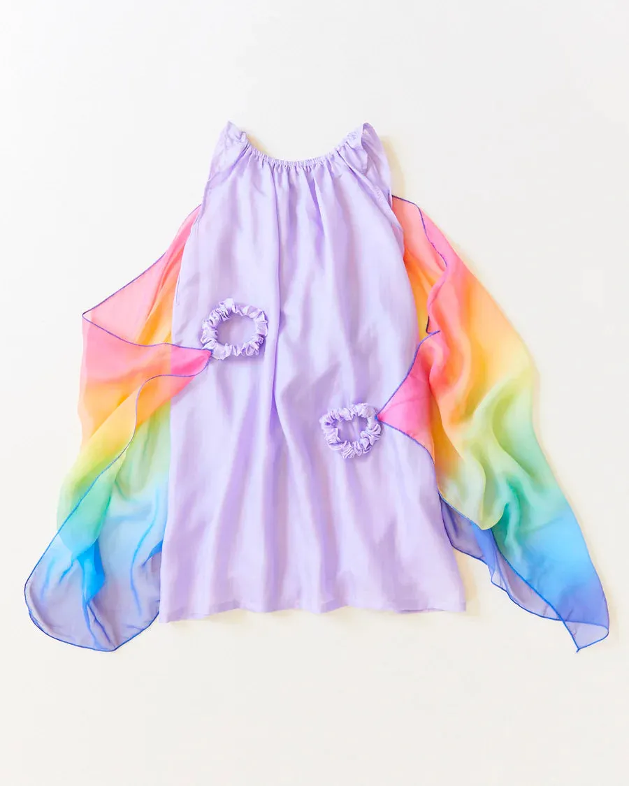 Sarah's Silk Fairy Dress Playsilk Lavender Rainbow