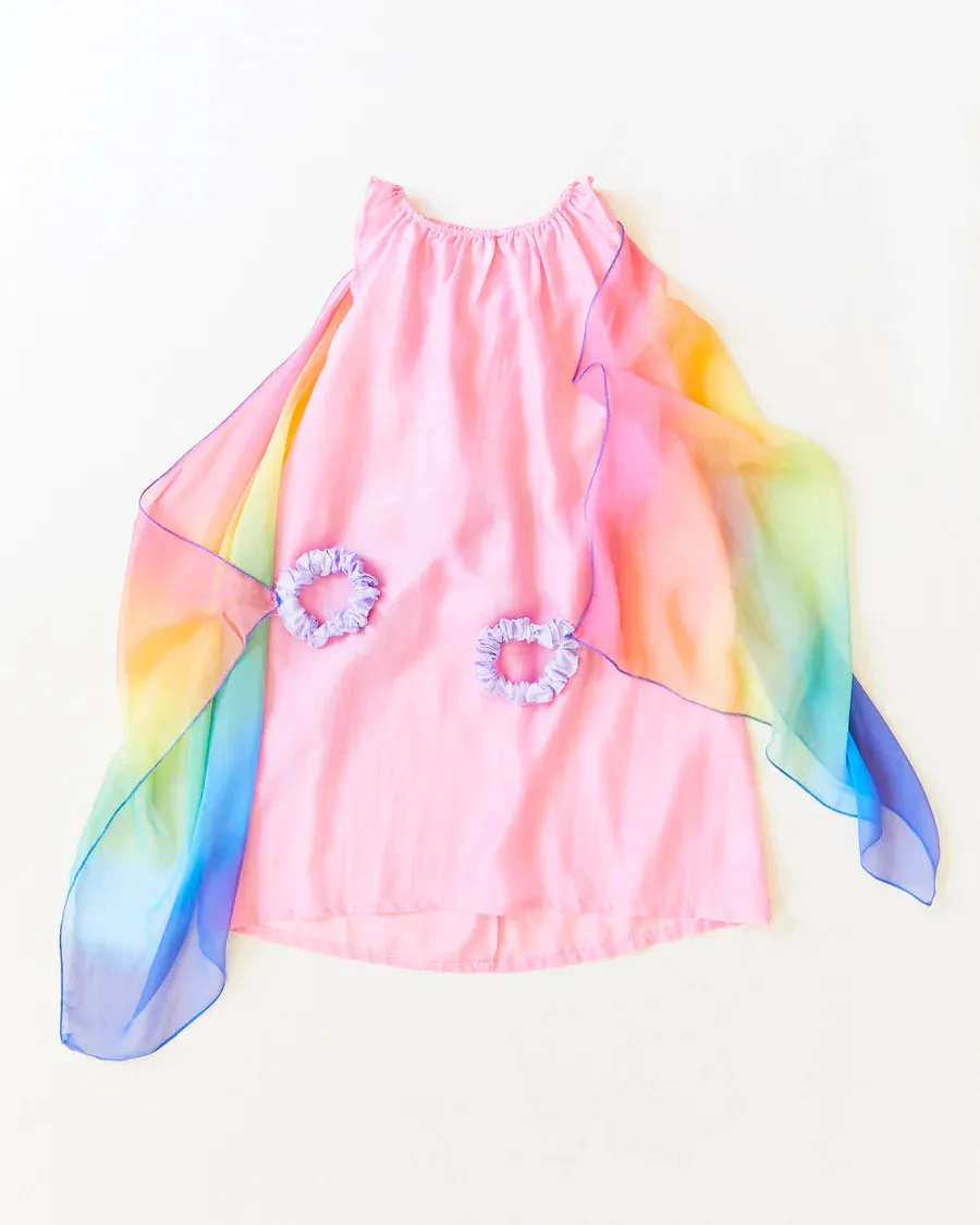 Sarah's Silk Fairy Dress Playsilk Pink Rainbow