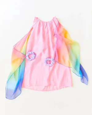 Sarah's Silk Fairy Dress Playsilk Pink Rainbow