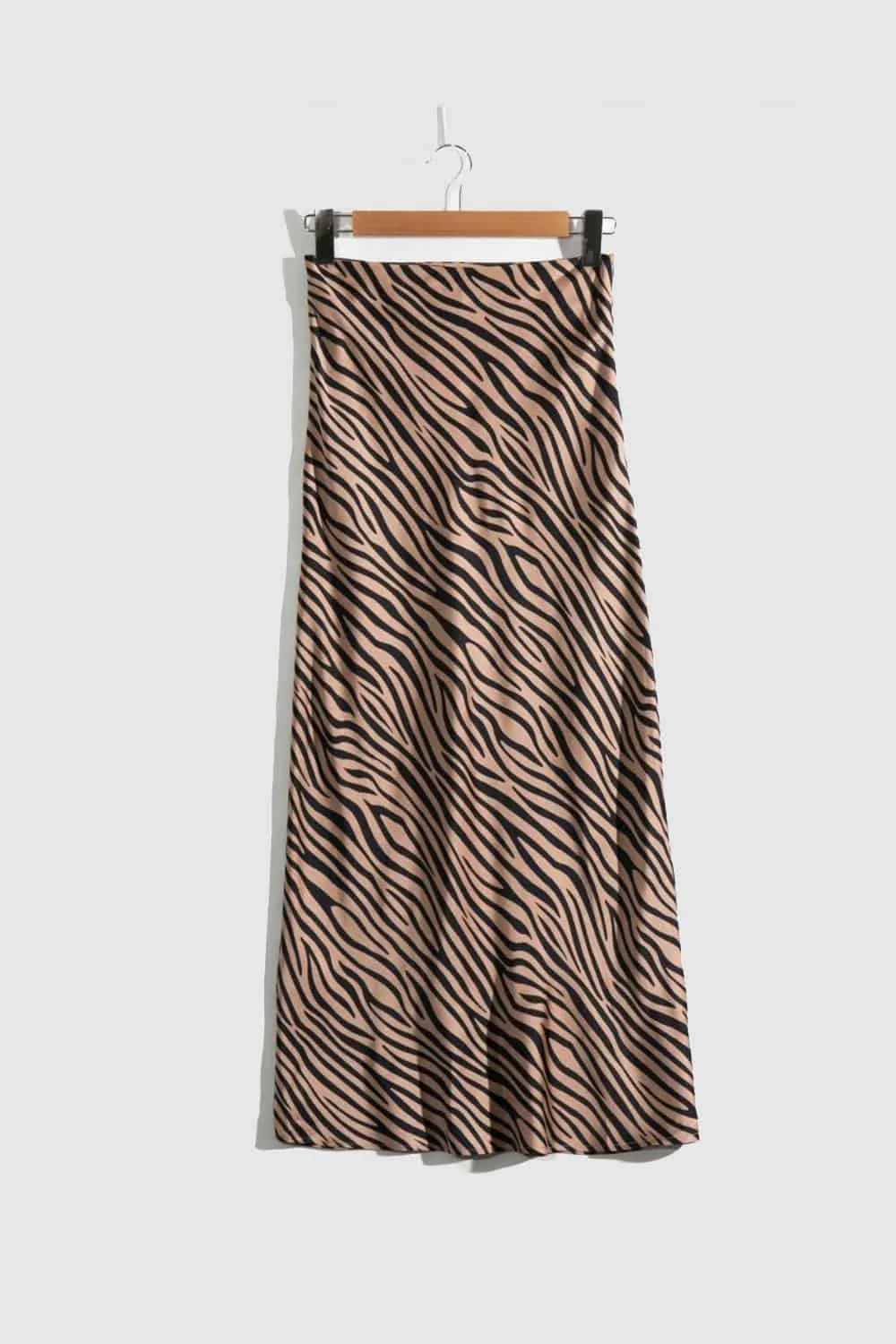 Satin A-line High Waist Animal Print Skirts