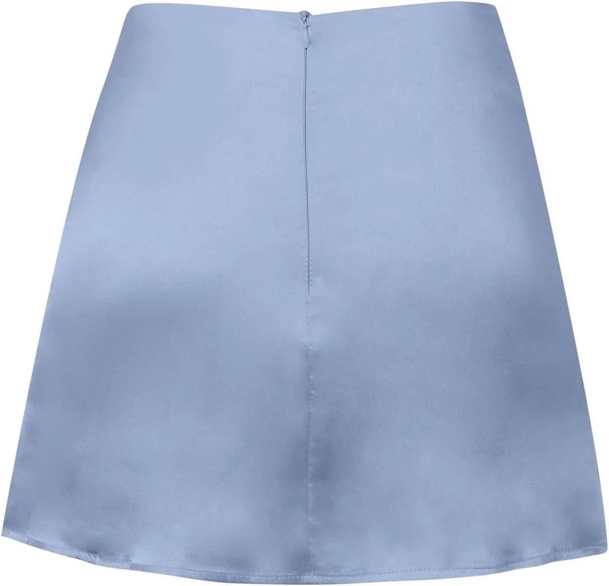 Satin Short Skirts for Women Silk Mini Skirt High Waisted A-Line Zipper Skirts Casual Soild Color Party Skorts Club Y2k Skirt