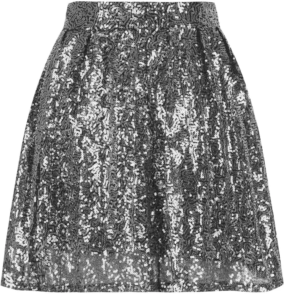 Sequin Skirt for Women Elastic Waist Sparkly A-Line Sparlky Skirts with Lining Casual Fashion Holiday Dance Skirt