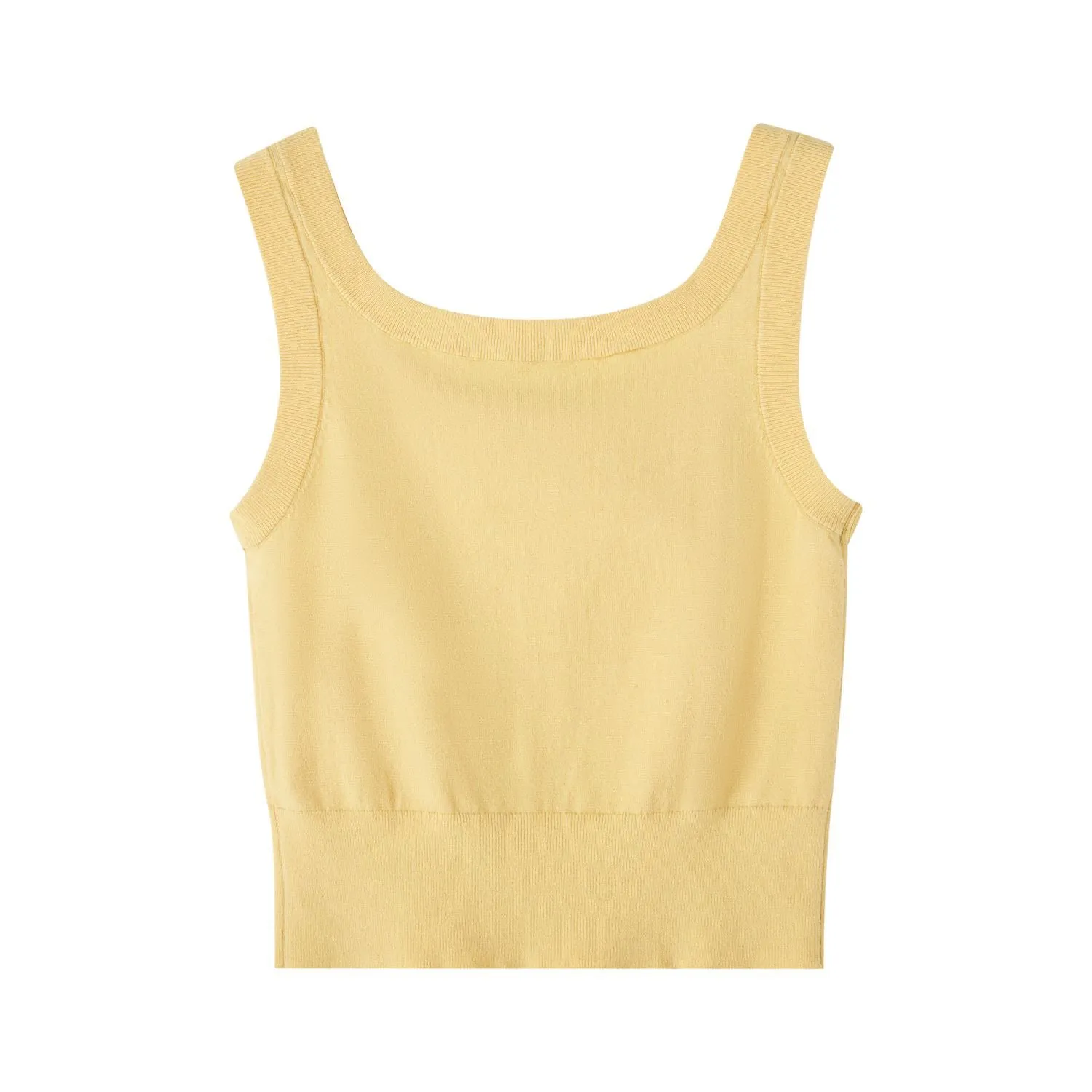 Sequined Cherry Knit Tank Top in Yellow