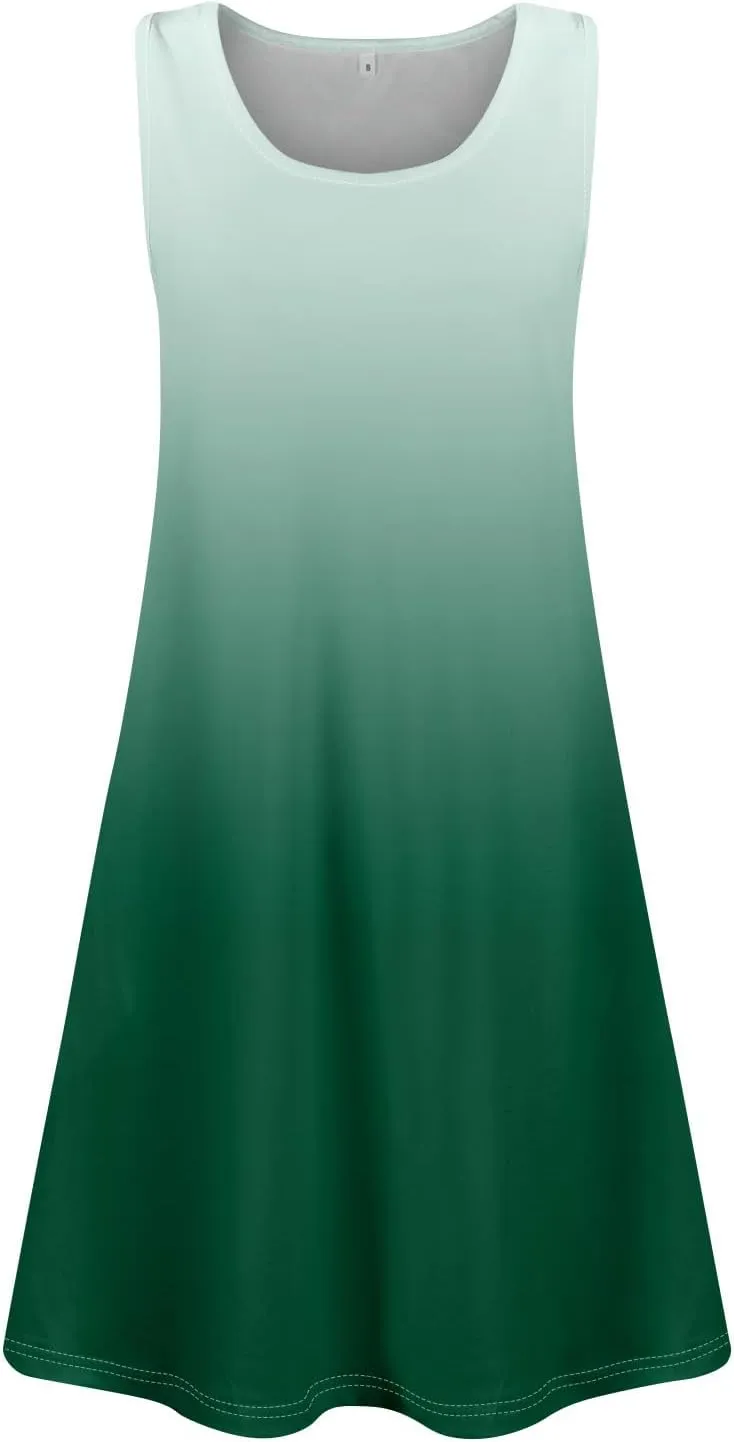 Short Dresses for Women Spring Mini Sun Dress Boho Dress Sleeveless Tank Dress Cover Up Elegant Floral Print Summer