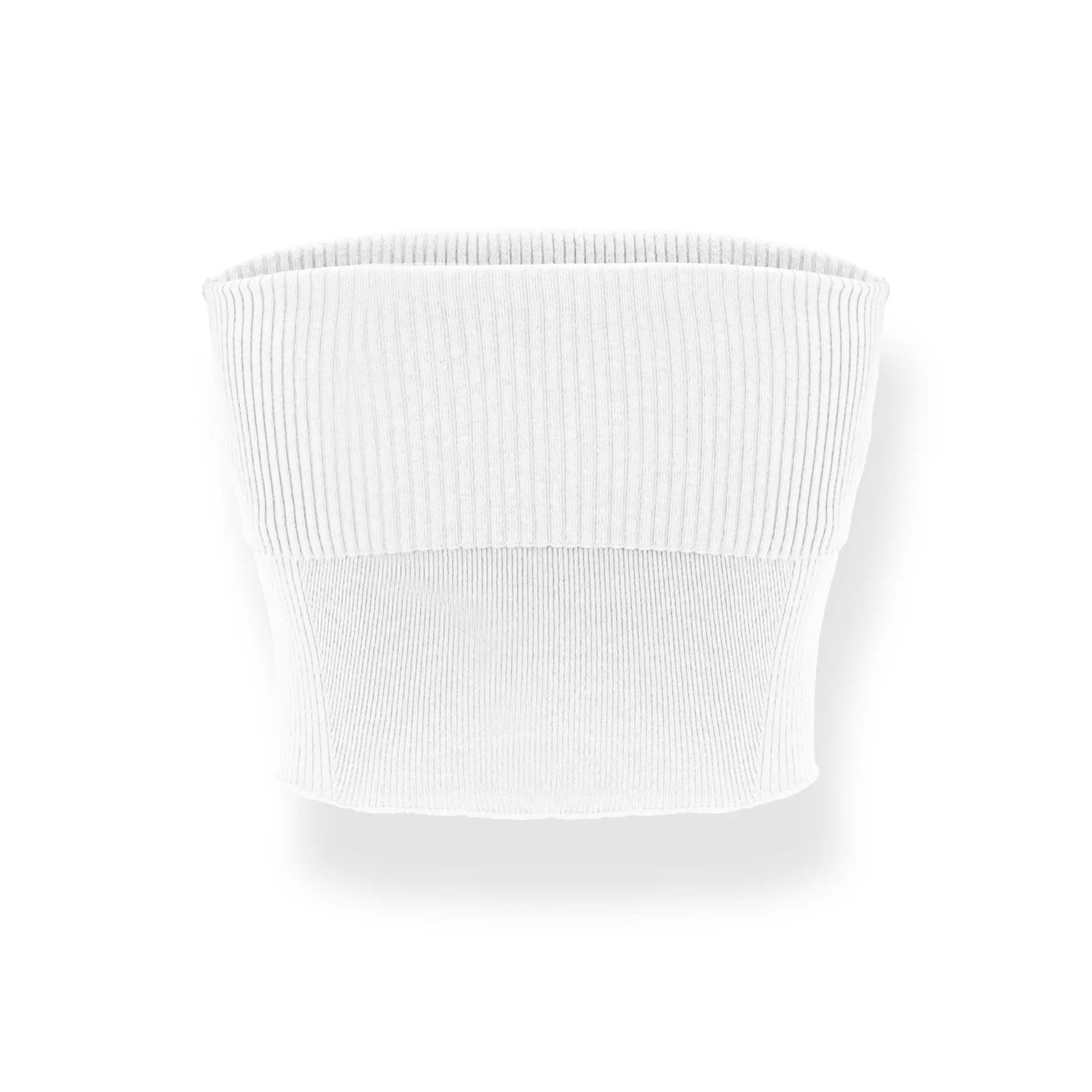 Short Knitted Denim Bustier Camisole White