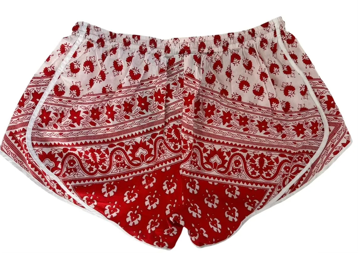 Shorts Block Print Red Bandana