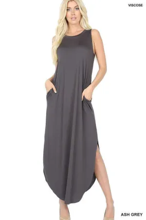 Sleeveless Side Slits Maxi Summer Dress