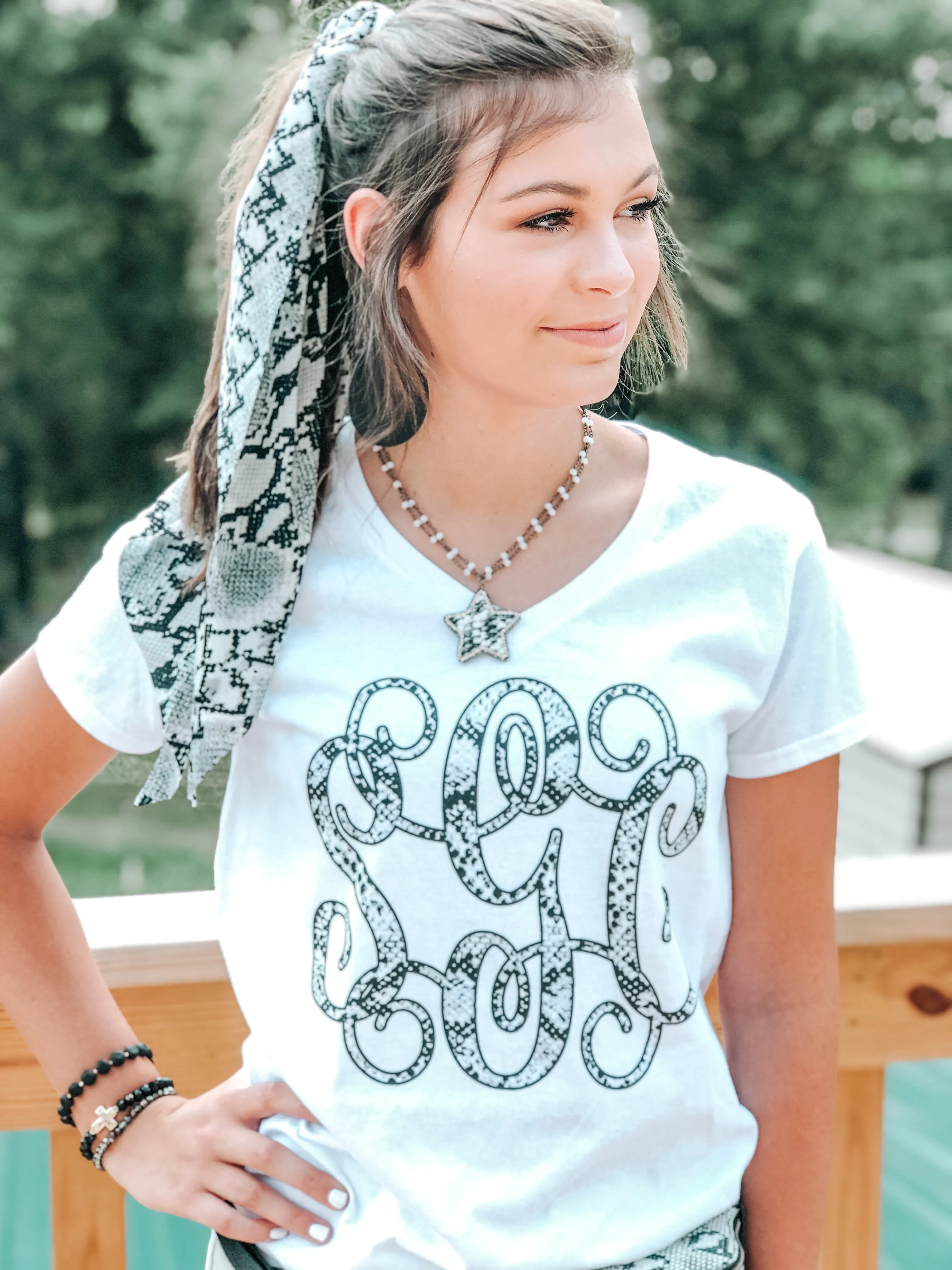 Snake Print Monogram Shirt