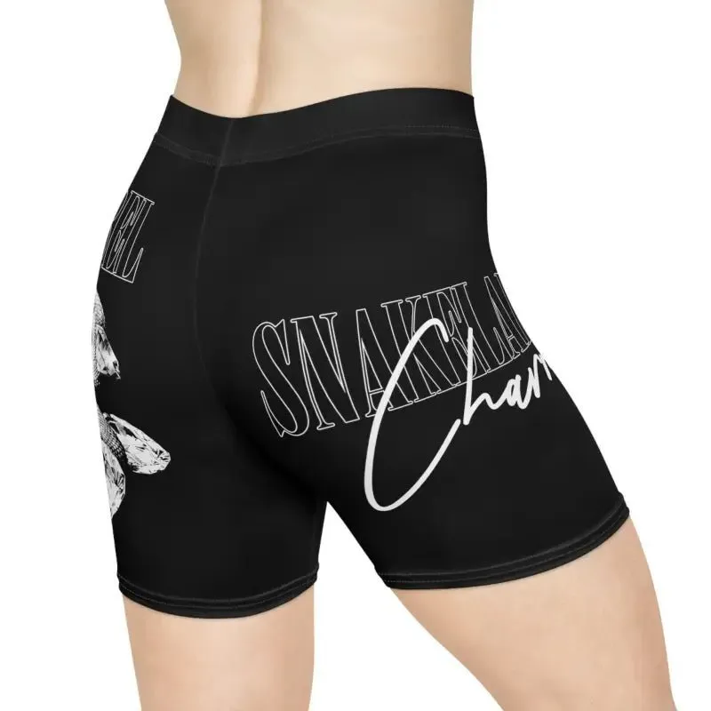 Snake Women's Biker Shorts with 1.5" Waistband & Moisture-Wicking Fabric