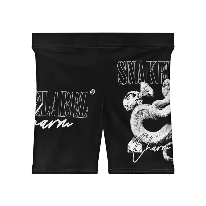 Snake Women's Biker Shorts with 1.5" Waistband & Moisture-Wicking Fabric